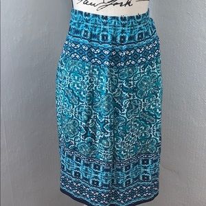 Aqua print skirt